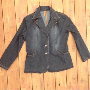 Bonjour dark wash denim jean blazer jacket